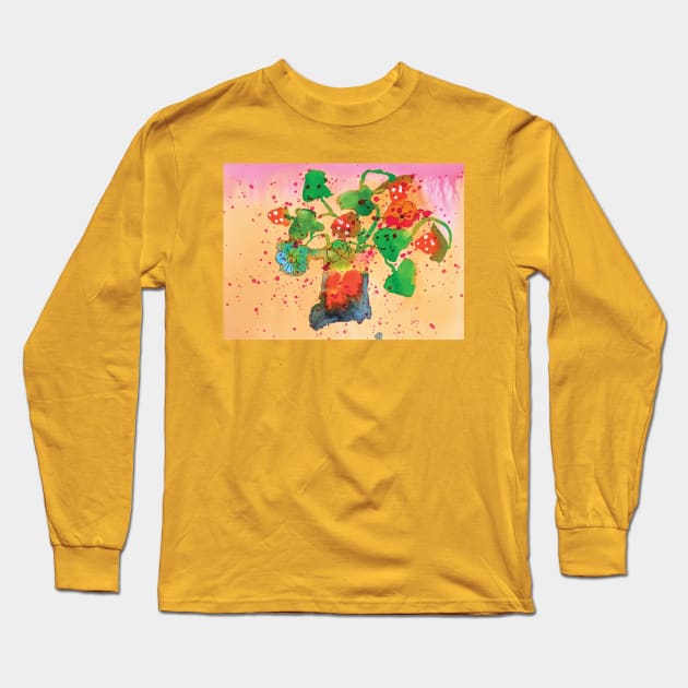 Strawberry Plant for Moms Birthday Long Sleeve T-Shirt by Rita Winkler